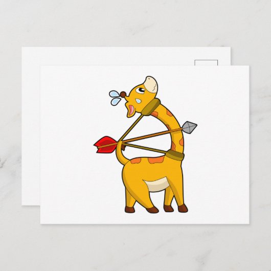 Giraffe Boogschutter Pijl Boog Briefkaart (Voorkant / Achterkant)