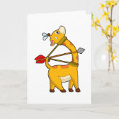 Giraffe Boogschutter Pijl Boog Kaart (Gele Bloem)