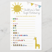 Giraffe Book Emoji Pictionary Baby shower Game (Voorkant)