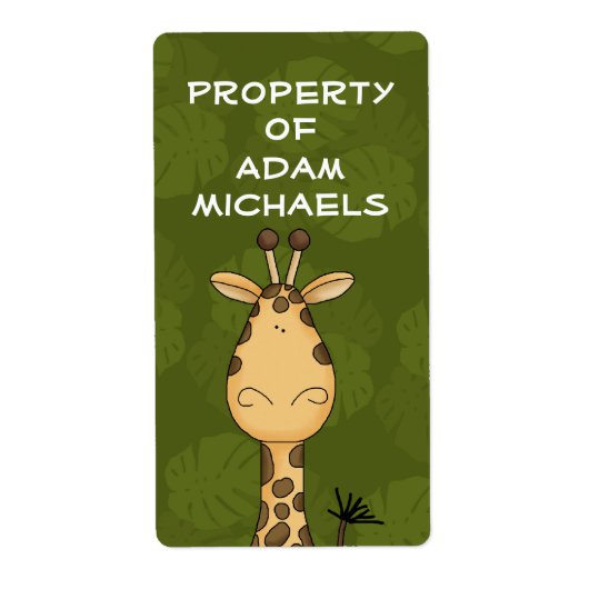 Giraffe Bookplate Label (Voorkant)