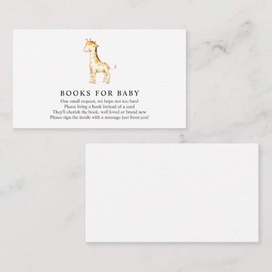 Giraffe Books for Baby insert card Informatiekaartje (Voorkant / Achterkant)