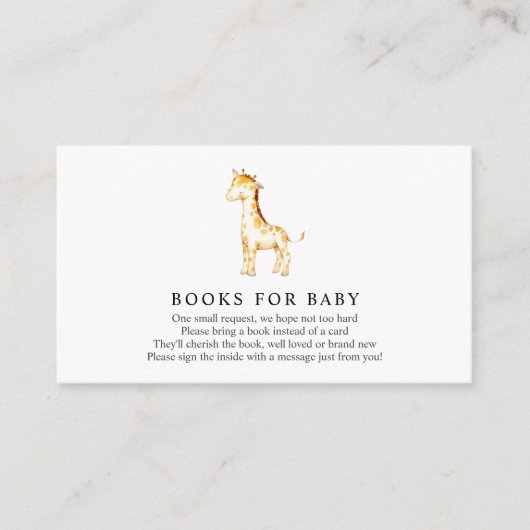 Giraffe Books for Baby insert card Informatiekaartje (Voorkant)