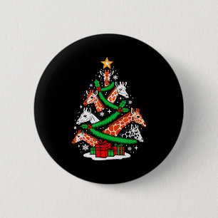 Giraffe Boom Kerst Giraffe Liefhebber Xmas Team Mi Ronde Button 5,7 Cm