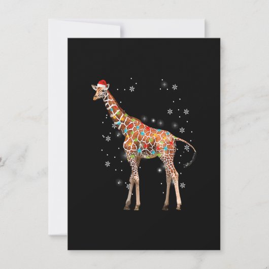 Giraffe Boom Lichte kerstdieren Lover Xmas Ho Kaart (Voorkant)