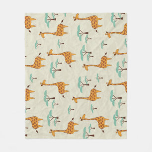 Giraffe boom patroon. fleece deken