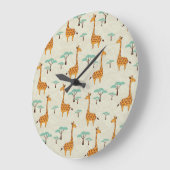 Giraffe boom  patroon. grote klok (Hoek)