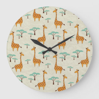 Giraffe boom patroon. grote klok
