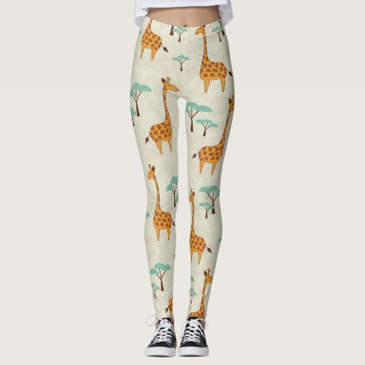 Giraffe boom patroon. leggings (Voorkant)