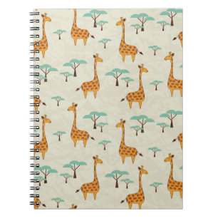Giraffe boom patroon. notitieboek