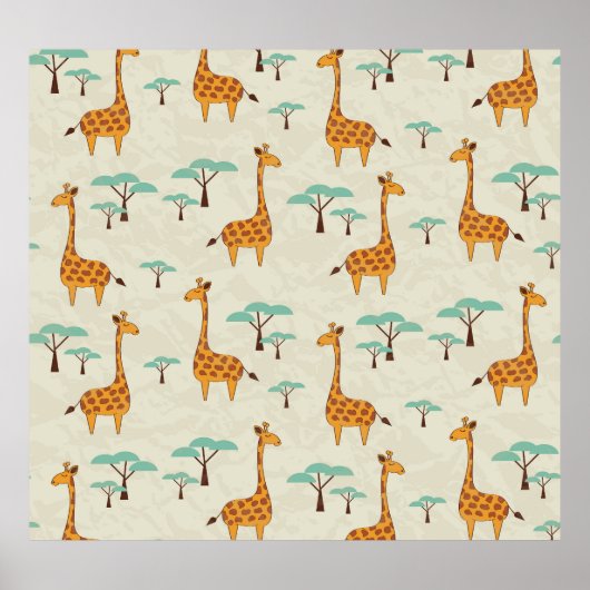 Giraffe boom  patroon. poster (Voorkant)