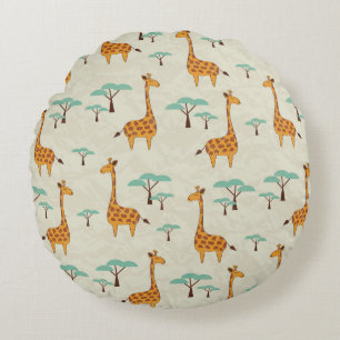 Giraffe boom patroon. rond kussen