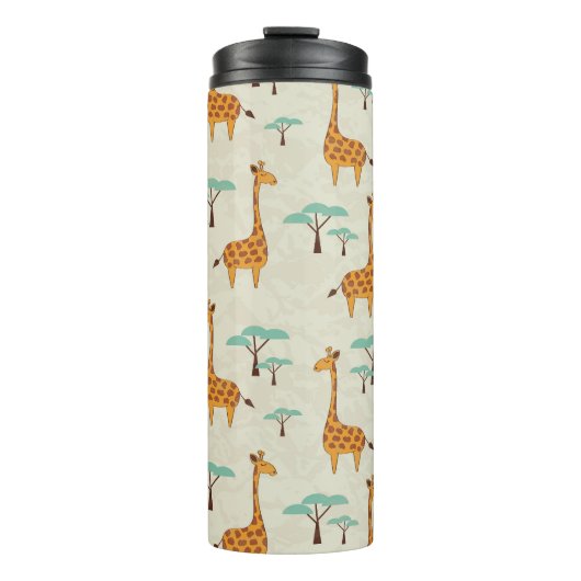 Giraffe boom patroon. thermosbeker (Voorkant)