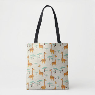 Giraffe boom patroon. tote bag
