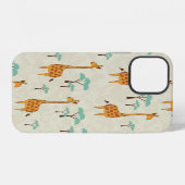 Giraffe boom vintage patroon. iPhone hoesje (Achterkant horizontaal)