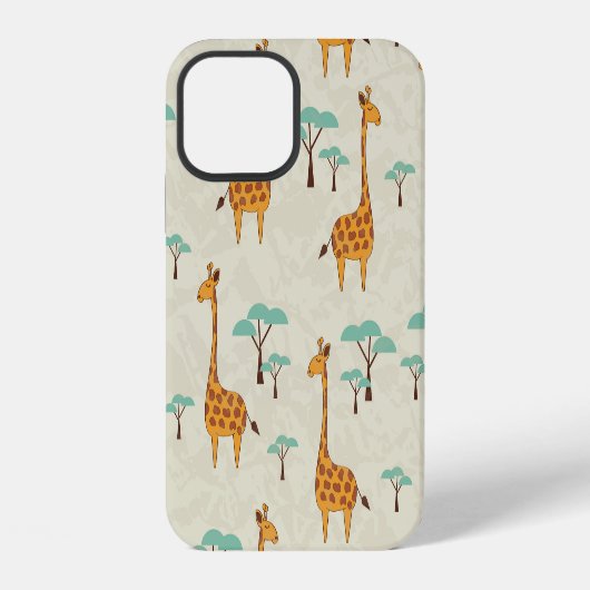 Giraffe boom vintage patroon. iPhone hoesje (Achterkant)