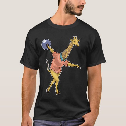 Giraffe Bowling bowlingbal T-shirt (Voorkant)