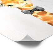 Giraffe Bowtie Safari Oerwoud Nursery Art Print (Hoek)