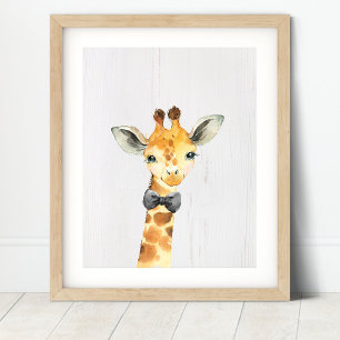 Giraffe Bowtie Safari Oerwoud Nursery Art Print