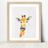 Giraffe Bowtie Safari Oerwoud Nursery Art Print