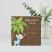 Giraffe Boy Baby Shower-uitnodigingen van de moder Kaart (Staand voorkant)