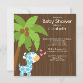 Giraffe Boy Baby Shower-uitnodigingen van de moder Kaart (Voorkant)