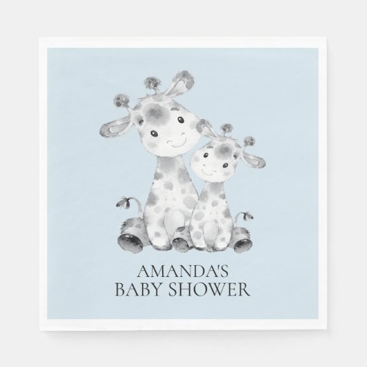 Giraffe Boys Baby shower Papieren servetten (Voorkant)