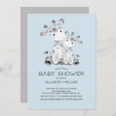 Giraffe Boys baby shower Uitnodiging (Voorkant / Achterkant)