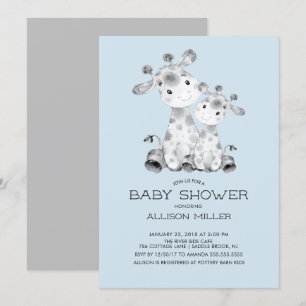 Giraffe Boys baby shower Uitnodiging