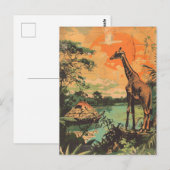 Giraffe  briefkaart (Voorkant / Achterkant)