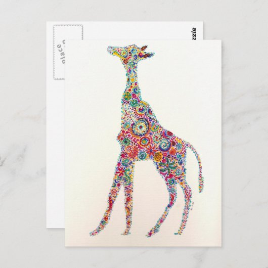 Giraffe Briefkaart (Voorkant / Achterkant)