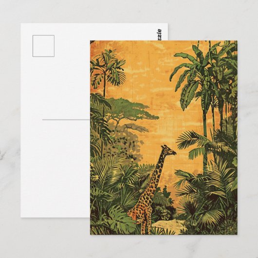 Giraffe  briefkaart (Voorkant / Achterkant)