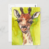 Giraffe Briefkaart (Voorkant / Achterkant)