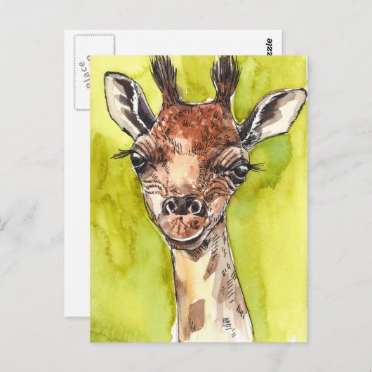 Giraffe Briefkaart (Voorkant / Achterkant)