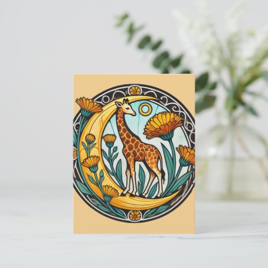  Giraffe Briefkaart (Staand voorkant)