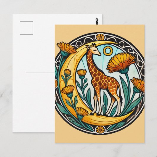  Giraffe Briefkaart (Voorkant / Achterkant)