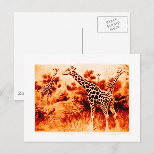 Giraffe Briefkaart (Voorkant / Achterkant)