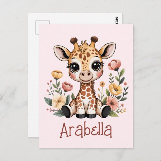 Giraffe Briefkaart (Voorkant / Achterkant)