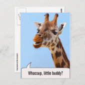 Giraffe briefkaart aangepaste tekst portret (Voorkant / Achterkant)