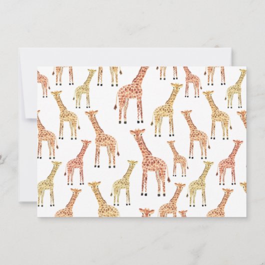 Giraffe briefpapier notitiekaartje (Achterkant)