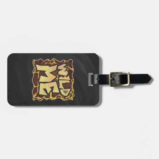 Giraffe Brown and Yellow Print Bagagelabel (Voorkant horizontaal)