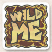 Giraffe Brown and Yellow Print Bier Onderzetter (Voorkant)