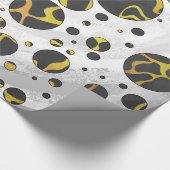 Giraffe Brown and Yellow Print Cadeaupapier (Hoek)