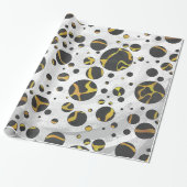 Giraffe Brown and Yellow Print Cadeaupapier (Uitgerold)