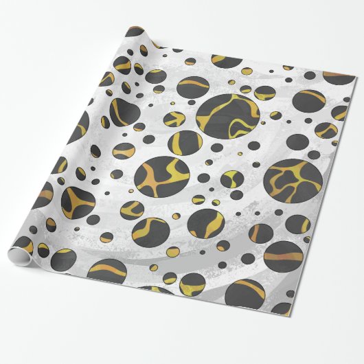 Giraffe Brown and Yellow Print Cadeaupapier (Uitgerold)