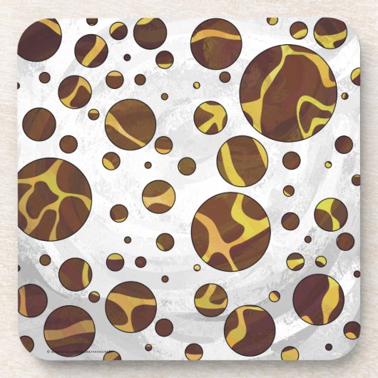 Giraffe Brown and Yellow Print Drankjes Onderzetter (Voorkant)