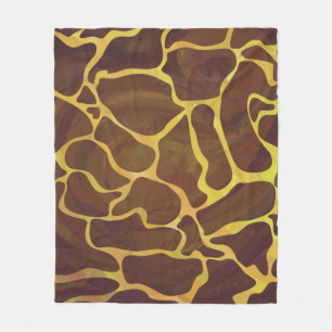 Giraffe Brown and Yellow Print Fleece Deken