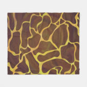 Giraffe Brown and Yellow Print Fleece Deken (Voorkant (Horizontaal))