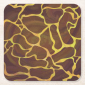 Giraffe Brown and Yellow Print Kartonnen Onderzetters (Voorkant)
