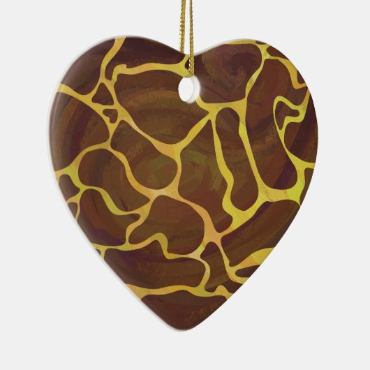 Giraffe Brown and Yellow Print Keramisch Ornament (Rechts)