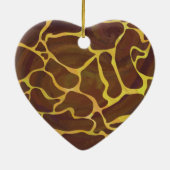 Giraffe Brown and Yellow Print Keramisch Ornament (Achterkant)